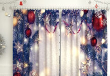 Новогодние шторы:способы дизайна