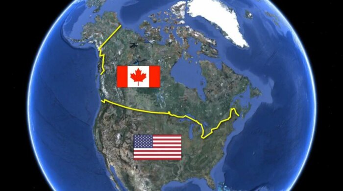 Почему граница между США и Канадой почти идеально ровная?