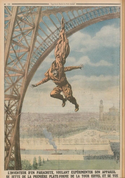 Прыжок с Эйфелевой башни, снятый на видео