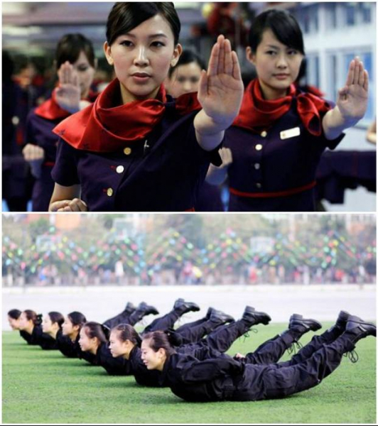 <br />
Китайские стюардессы обладают спокойствием буддийского монаха и качествами бойца спецназа                