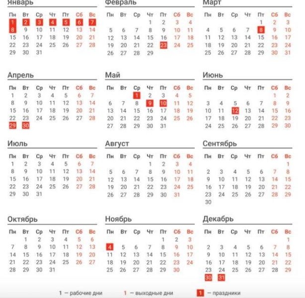 <br />
Календарь от Минтруда: как будем отдыхать в следующие новогодние праздники                