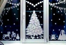 Легкие зимние шаблоны для вытынанок на окна, необычные идеи