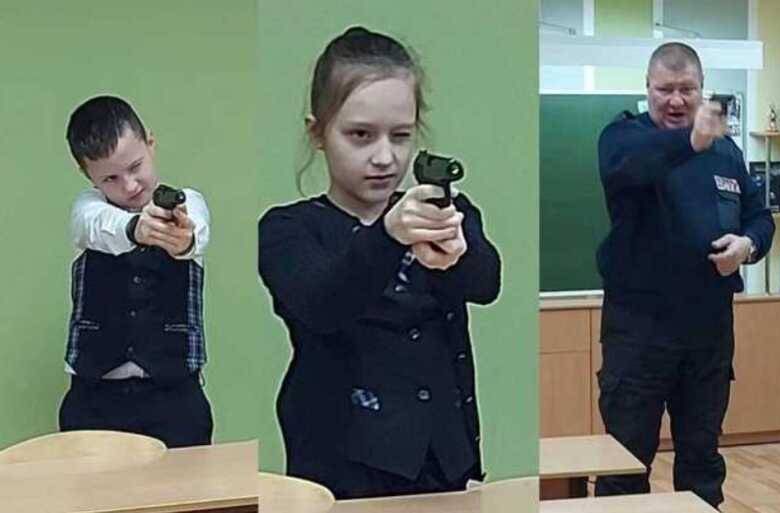 <br />
Урок обращения с пистолетом для четвероклассников в Великом Новгороде                